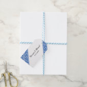 Palestijnse Tatreez Print Cadeaubijsluiter in Blau Cadeaulabel (Met Touw)