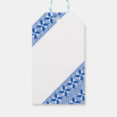 Palestijnse Tatreez Print Cadeaubijsluiter in Blau Cadeaulabel (Achterkant)