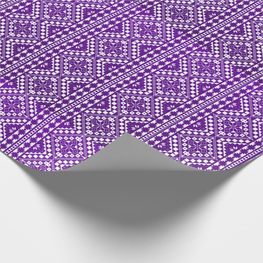 palestijnse tatreez print in Paarse inpakpapier (Hoek)
