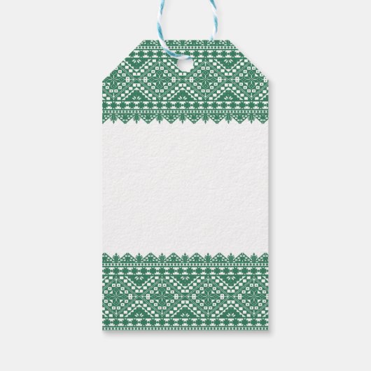 Palestijnse Tatreezprint in het groen Cadeaulabel (Achterkant)