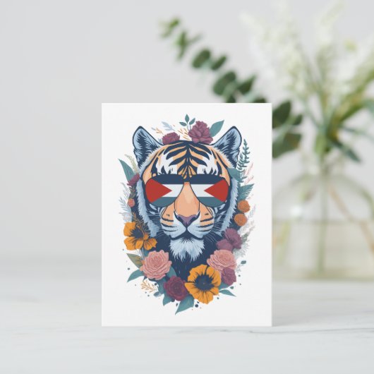 Palestijnse tijger - Palestine FLAG Briefkaart (Staand voorkant)