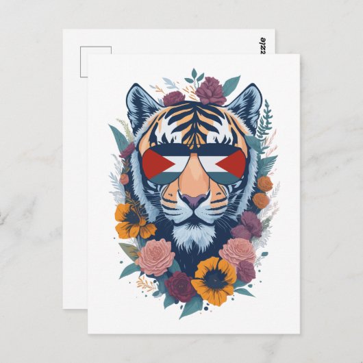 Palestijnse tijger - Palestine FLAG Briefkaart (Voorkant / Achterkant)