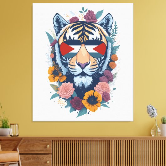 Palestijnse tijger - Palestine FLAG Canvas Afdruk (Insitu (Woonkamer))