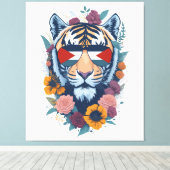 Palestijnse tijger - Palestine FLAG Canvas Afdruk (Insitu (Houten vloer))