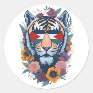 Palestijnse tijger - Palestine FLAG Ronde Sticker