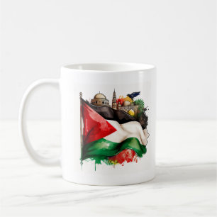 Palestijnse trots met vlag en oriëntatiepunten koffiemok