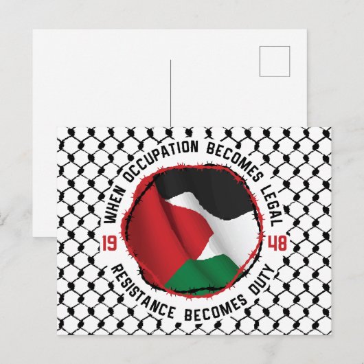 Palestijnse Verzetsbezetting Mensenrechten Feestdagenkaart (Voorkant / Achterkant)
