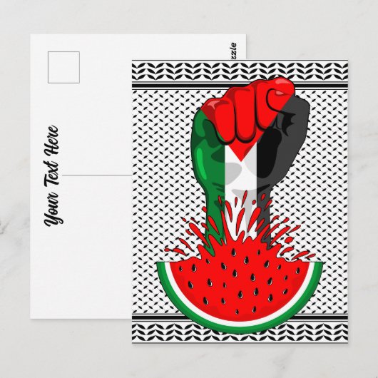 Palestijnse verzetsstrijders steken de kop op in W Briefkaart (Voorkant / Achterkant)