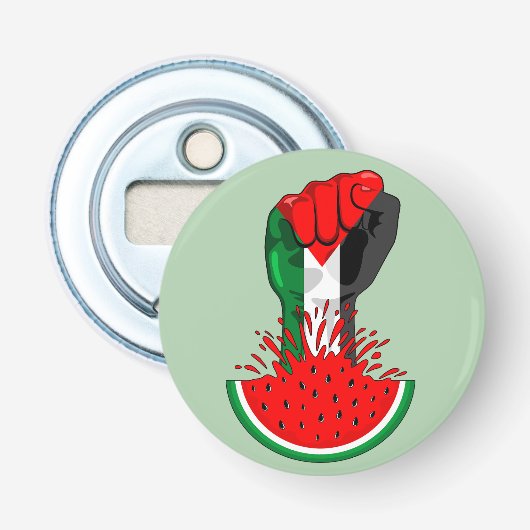Palestijnse verzetsstrijders steken de kop op in W Button Flesopener (Voorkant)
