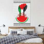 Palestijnse verzetsstrijders steken de kop op in W Canvas Afdruk (Insitu (Slaapkamer))
