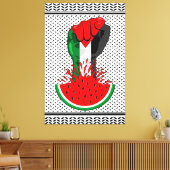Palestijnse verzetsstrijders steken de kop op in W Canvas Afdruk (Insitu (Woonkamer))