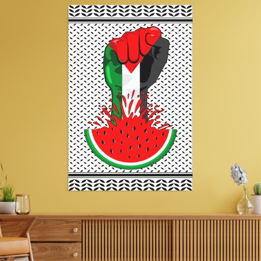 Palestijnse verzetsstrijders steken de kop op in W Canvas Afdruk (Insitu (Woonkamer))
