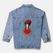 Palestijnse verzetsstrijders steken de kop op in W Denim Jacket (Achterkant)