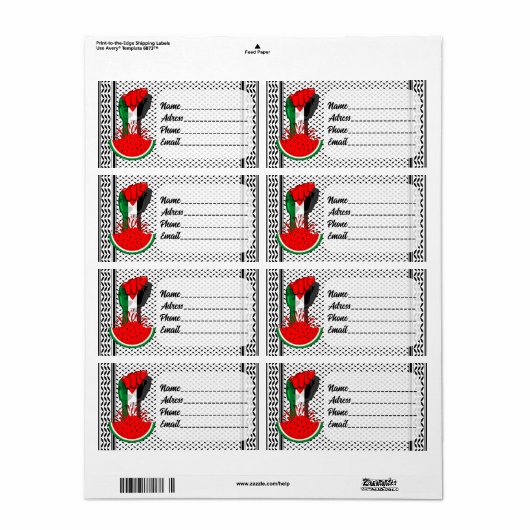 Palestijnse verzetsstrijders steken de kop op in W Etiket (Full Sheet)