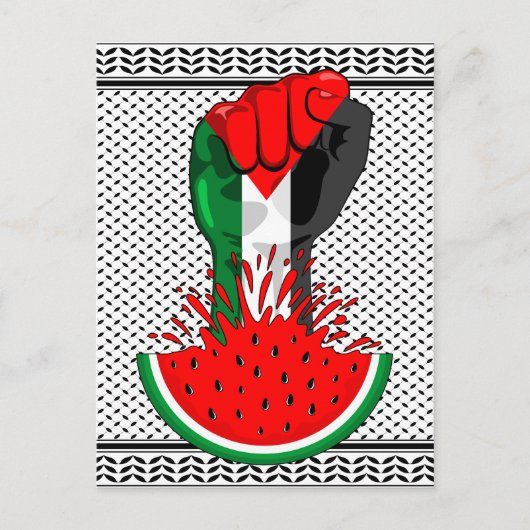 Palestijnse verzetsstrijders steken de kop op in W Feestdagenkaart (Voorkant)