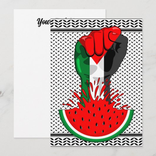 Palestijnse verzetsstrijders steken de kop op in W Kaart (Voorkant / Achterkant)