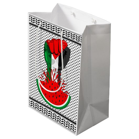 Palestijnse verzetsstrijders steken de kop op in W Medium Cadeauzakje (Achterkant Gekanteld)