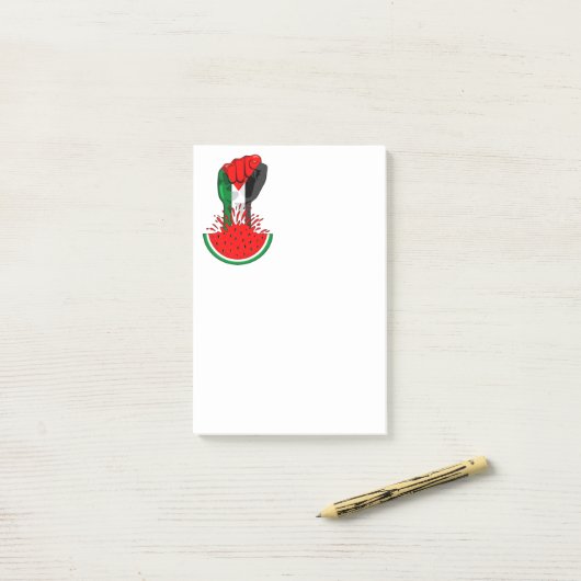 Palestijnse verzetsstrijders steken de kop op in W Post-it® Notes (Op bureau)