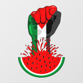 Palestijnse verzetsstrijders steken de kop op in W Raamsticker (Vel)