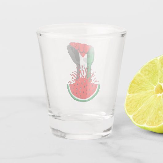 Palestijnse verzetsstrijders steken de kop op in W Shot Glas (Achterkant)