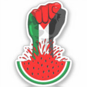 Palestijnse verzetsstrijders steken de kop op in W Sticker (Voorkant)
