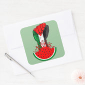 Palestijnse verzetsstrijders steken de kop op in W Vierkante Sticker (Envelop)