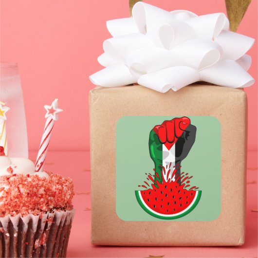 Palestijnse verzetsstrijders steken de kop op in W Vierkante Sticker (Feest)