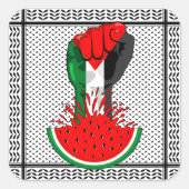 Palestijnse verzetsstrijders steken de kop op in W Vierkante Sticker (Voorkant)