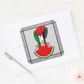 Palestijnse verzetsstrijders steken de kop op in W Vierkante Sticker (Envelop)