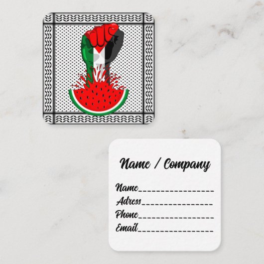 Palestijnse verzetsstrijders steken de kop op in W Vierkante Visitekaartje (Voorkant / Achterkant)