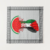 Palestijnse verzetsstrijders steken de kop op in W Wandkleed (Voorkant (horizontaal))