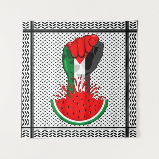 Palestijnse verzetsstrijders steken de kop op in W Wandkleed (Voorkant)