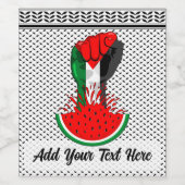 Palestijnse verzetsstrijders steken de kop op in W Wijn Etiket (Enkel label)