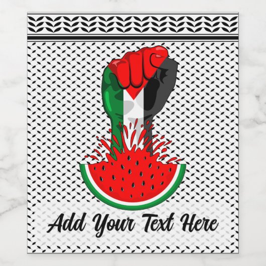 Palestijnse verzetsstrijders steken de kop op in W Wijn Etiket (Enkel label)