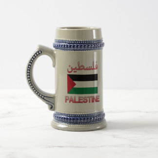 Palestijnse vlag ف س ط ن Arabisch en Engels WordAr Bierpul