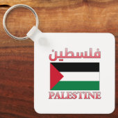 Palestijnse vlag ف س ط ن Arabisch en Engels WordAr Sleutelhanger (Voorkant)