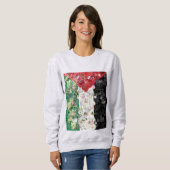Palestijnse Vlag Bloemige Dames Sweatshirt (Voorkant volledig)
