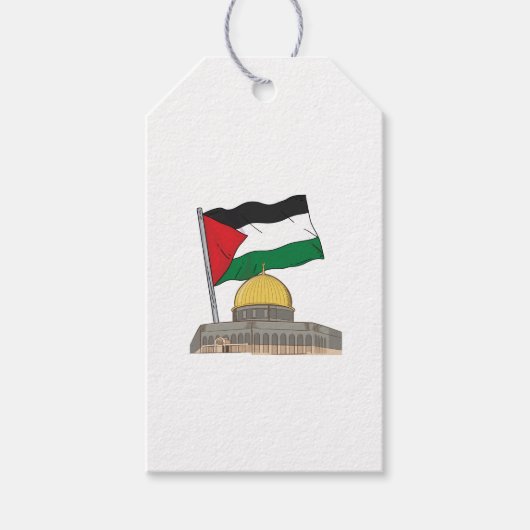 Palestijnse vlag boven de Rotskoepel Cadeaulabel (Voorkant)