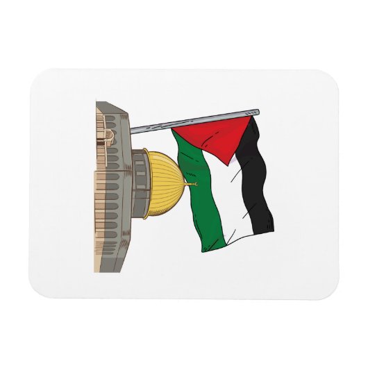 Palestijnse vlag boven de Rotskoepel Magneet (Horizontaal)