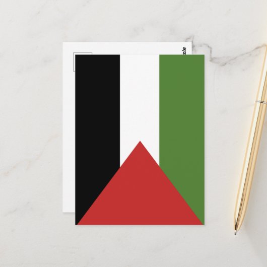 Palestijnse vlag briefkaart (Voorkant / Achterkant in situ)