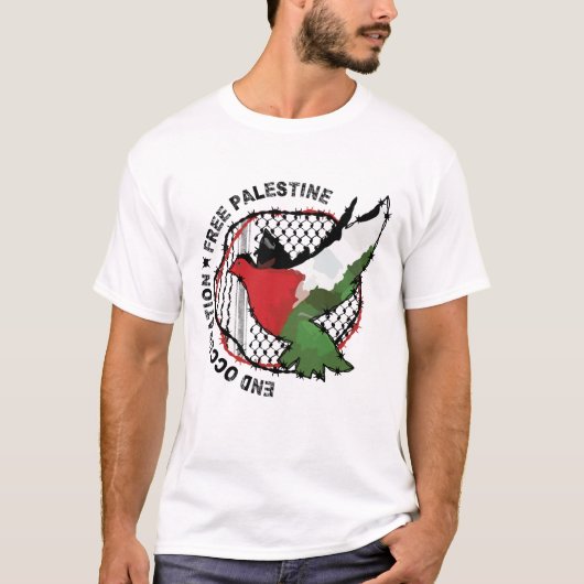 Palestijnse vlag einde bezetting vrij Palestina T-shirt (Voorkant)