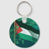 Palestijnse vlag en olijfboom sleutelhanger (Voorkant)