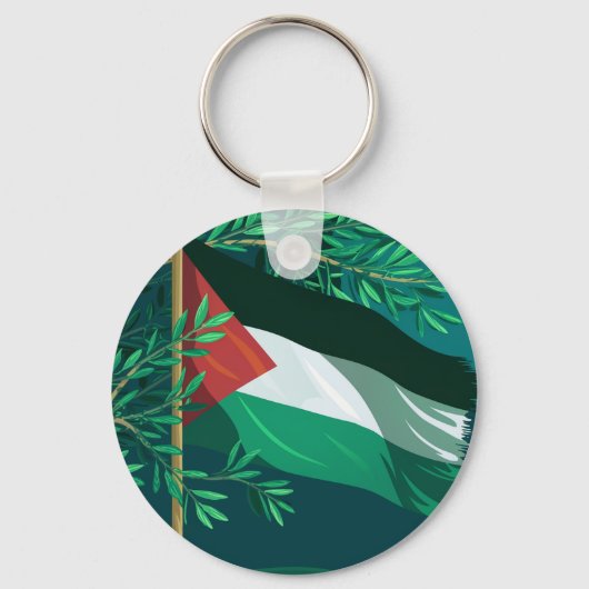 Palestijnse vlag en olijfboom sleutelhanger (Achterkant)