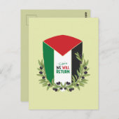 Palestijnse vlag en olijftakken briefkaart (Voorkant / Achterkant)