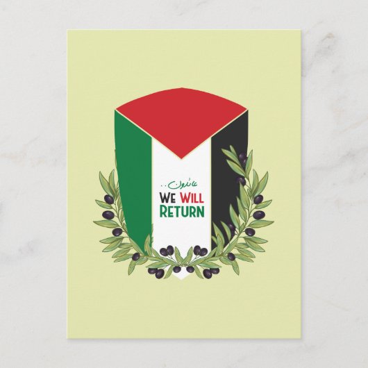 Palestijnse vlag en olijftakken briefkaart (Voorkant)