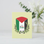 Palestijnse vlag en olijftakken feestdagenkaart (Staand voorkant)