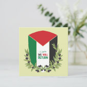 Palestijnse vlag en olijftakken kaart (Staand voorkant)