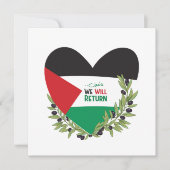 Palestijnse vlag en olijftakken kaart (Voorkant)
