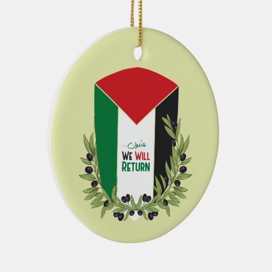 Palestijnse vlag en olijftakken keramisch ornament (Rechts)