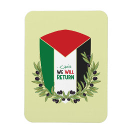 Palestijnse vlag en olijftakken magneet